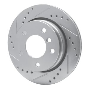 BMW 323CI Brake Rotor (1) - Rear Left - R1 Concepts - Drilled & Slotted - Silver - `96-`05